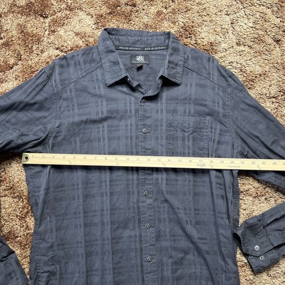 Rock and Republic Button Down Long Sleeve Black Shirt Men’s Size Extra Large XL - Picture 5 of 9